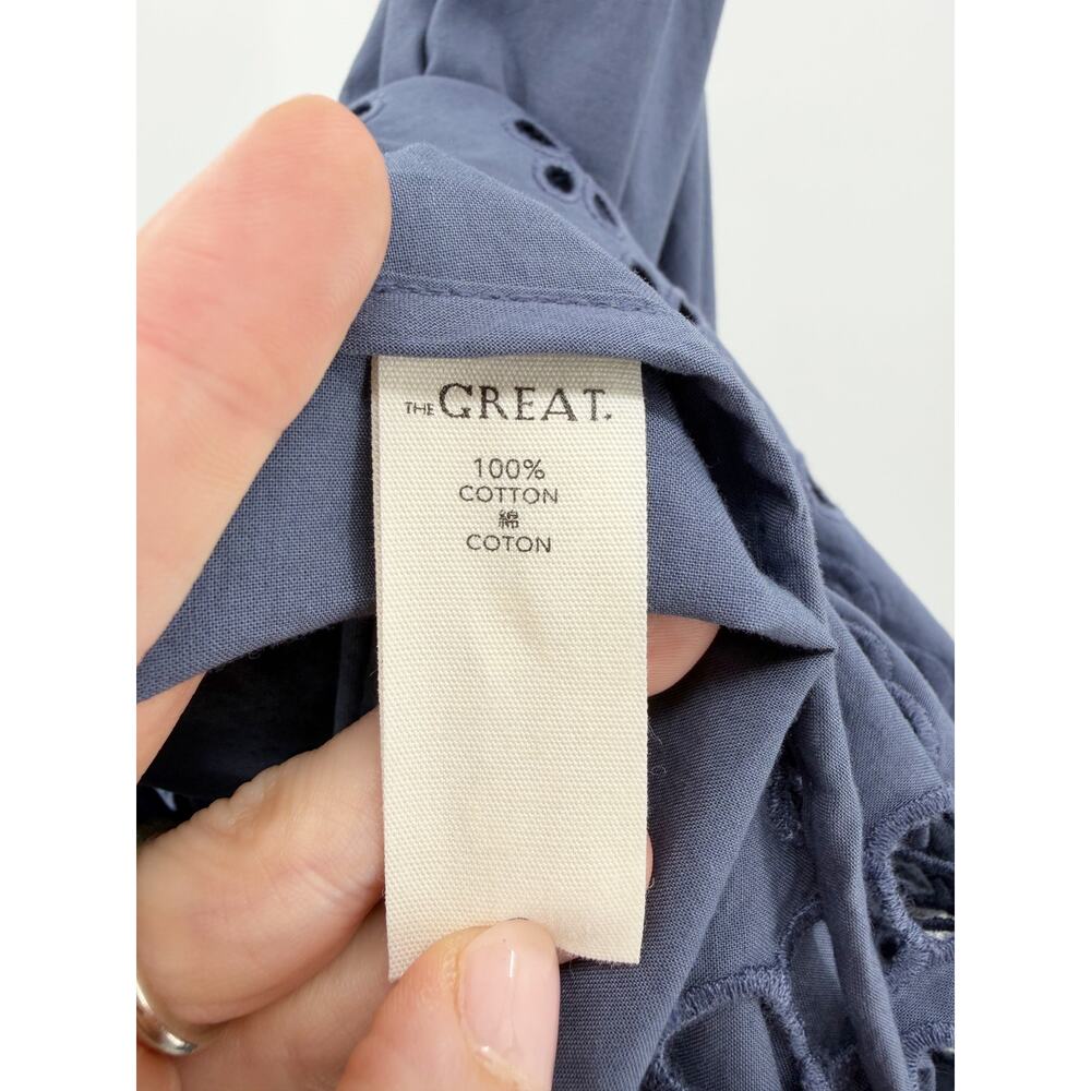 The Great Skirt Eyelet Super Bloom Dusty Blue Vintage Midi NWT Summer Small - Picture 5 of 8